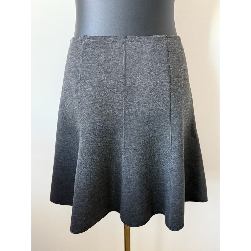 Ann Taylor Women's 4 Grey Bonded Flared Jersey Flounce Mini Skirt NWOT